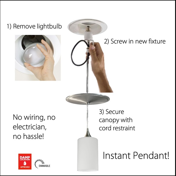 Instant pendant lights, see 5th image for shades. Perfect to update for holidays - Picture 3 of 7